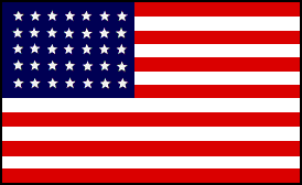 35 star 1860's United States flag